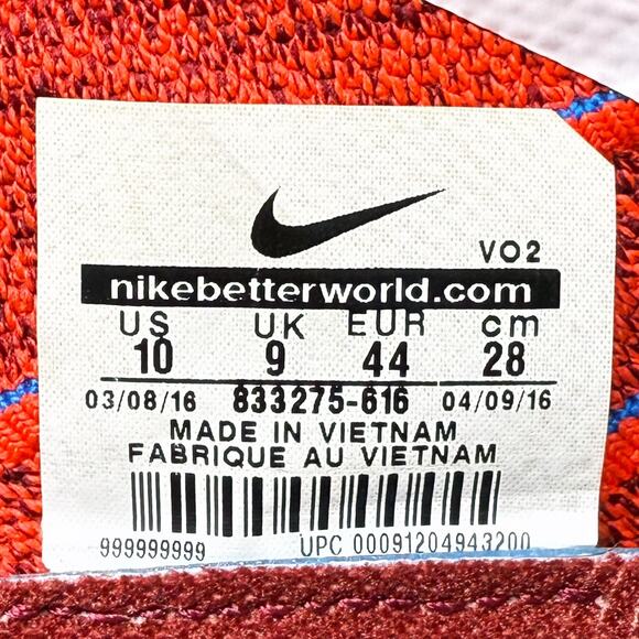 Nike Free TR‎ Force Flyknit Mens Size 10 Training Shoes Sneakers Red 833275-616 main image 5
